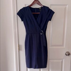 Slate & Willow Blue Navy Mini Dress V-Neck Cap Sleeve